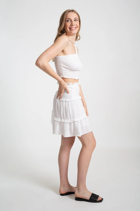 Koy Resort Miami Asymetrical Smocked Crop